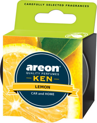 areon Lemon Car Freshener Diffuser Ken Lemon | Fresh Energizing Fragrance | Ultimate Combination Of Style, Versatility & Value | Eradicates Foul Odors(73 g)