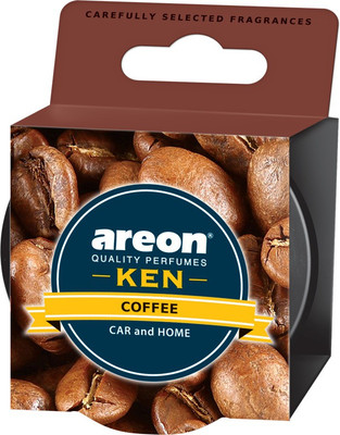 areon Coffee Car Freshener Diffuser Ken Coffee | Fresh Energizing Fragrance | Ultimate Combination Of Style, Versatility & Value | Eradicates Foul Odors(73 g)