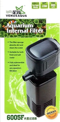 Venus Aqua 6005F Internal Filter Power Aquarium Filter(Biological Filtration for Fresh Water)