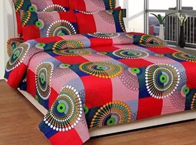 Mittan Traders Polycotton Double Flat 140 TC Floral Bedsheet(Pack of 1, Multicolors)