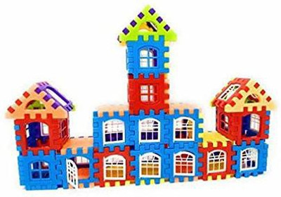 N2J2 SHOP Happy Home Block Construction Building Blocks Set for Kids Boys Girls Assembly Game Little Engineer Educational Learning Toy(Multicolor)