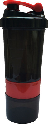 UDAK 500 ml Plastic Shaker(Pack of 1, Red, Black)
