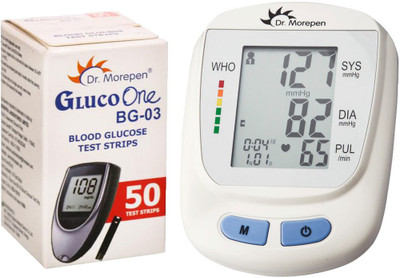 Dr. Morepen Dr Morepen Combo BG03 50 Strips and Bp09 Monitor Check Health Care Appliance (Multi Color) BP09 & BG03 Gluco Meter 50 test strips Bp Monitor(Multicolor)