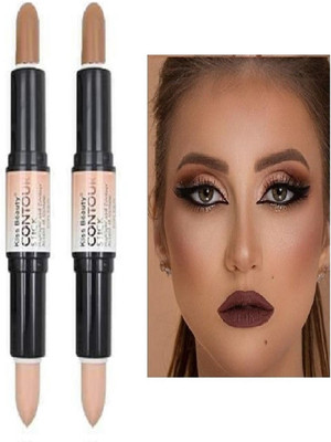 ADJD 3D Face Body Shaping Double Ended Highlight Stick Concealer(MULTI COLOR, 8 g)