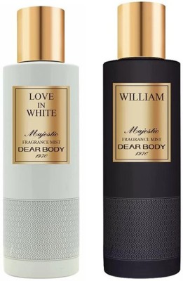 Dear Body Love In White & William Body Mist  -  For Men & Women(500 ml, Pack of 2)