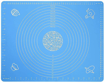 FeelOShoppy Stretchable Silicone Baking Sheet or Fondant Rolling Mat (Extra Large Assorted Colour) Silicone Automatic Dough Maker(Blue)