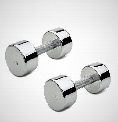 gymfreak Pair of 3KGX2 Premium Chrome Coated Steel Dumbbell Fixed Weight Dumbbell(6 kg)