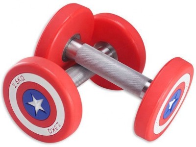 HACKERX Captain America Dumbbell (Set of 2 X 2.5kg ) (5 kg) Fixed Weight Dumbbell(5 kg)