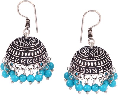 Haniya Oxidised Silver Plated Party wear light weight jhumki earrings set for women Brass Jhumki Earring