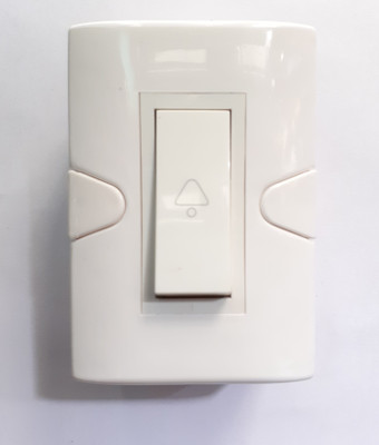 CONA MODULAR SURFACE GANG BOX WITH BELL SWITCH ( SIZE-1M ) ATTACHED | SET OF 1| 6 A One Way Electrical Switch(Pack of 1 Number of Switches - 1)