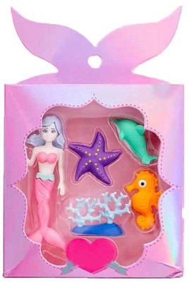 FunBlast Mermaid & Ocean Animal Erasers for Kids - School Stationary Kit for Kids, Return Gifts for Kids Eraser(Multicolor)