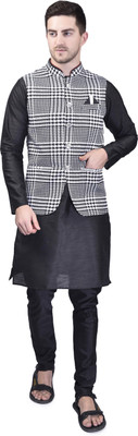 PRINTCULTR Men Kurta Pyjama Ethnic Jacket Set