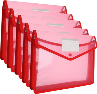 WHNOATOC PLASTIC File Folder(Set Of 5, Red)