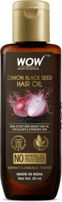 WOW SKIN SCIENCE Onion Hair Oil With Black Seed Oil Extracts - Controls Hair Fall - No Mineral Oil, Silicones & Synthetic Fragrance - 25ml Hair Oil(25 ml)