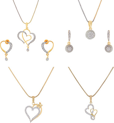 ZENEME Alloy Gold-plated Silver, Gold Jewellery Set(Pack of 1)