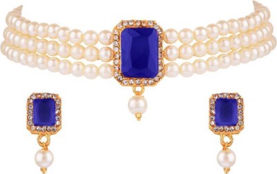 JewelShadi Alloy Earring Set(Blue)