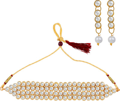 Shreenathji Jewellers Alloy Gold-plated White Jewellery Set(Pack of 1)