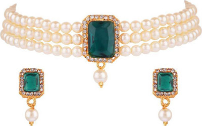 JewelShadi Alloy Green Jewellery Set(Pack of 1)