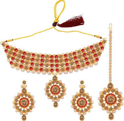 NM CREATION Alloy Gold-plated Gold Jewellery Set(Pack of 1)