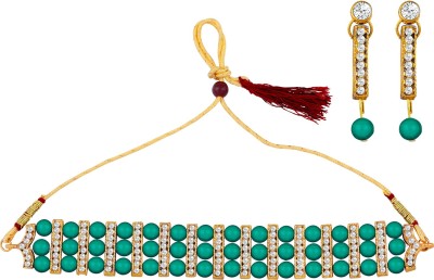 Shreenathji Jewellers Alloy Gold-plated Green Jewellery Set(Pack of 1)