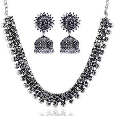 JAIPAR MART Brass Black Silver Silver Jewellery Set(Pack of 1)
