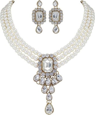 JewelShadi Alloy White Jewellery Set(Pack of 1)