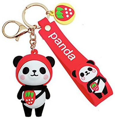 gtrp Panda (Red) Big Size Keychain with Charm & Strap Key Chains (Red) Key Chain
