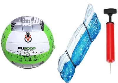 clark green pu 5000 volleyball with hg nylon net and pump Volleyball Kit