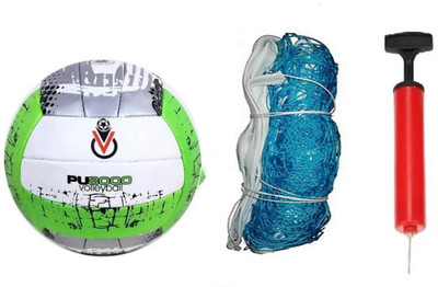clark pu green with volleyball net and pump Volleyball Kit