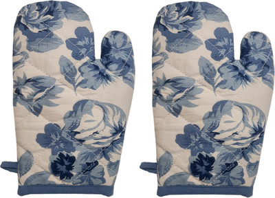 SSDN Blue Cotton Kitchen Linen Set(Pack of 2)