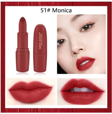 MISS ROSE Professional Make-up Gorgo Girl Matte lipstick (51)(Red, 3 g)