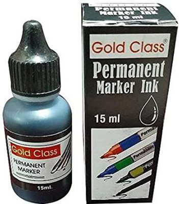 GoldClass Permanent Marker Ink(15ml)-Pack of 10(black ) 15 ml Marker Refill(Black)