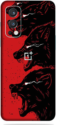 OggyBaba oneplus nord 2, Phone Back side Protector and Camera Protector Mobile Skin(Red Wolf Skin Matte Finish Skin)