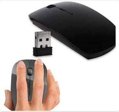 Akshita Wireless Mouse for Laptops, Desktops 2.4Ghz Portable Slim Optical Mouse (Black) Wireless Ambidextrous Optical Mouse(2.4GHz Wireless, Black)