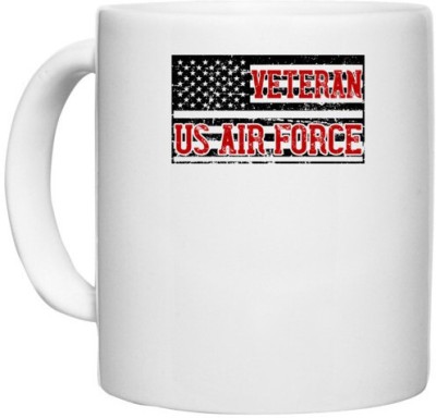 UDNAG White Ceramic Coffee / Tea 'Airforce | veteran us air force' Perfect for Gifting [330ml] Ceramic Coffee Mug(330 ml)