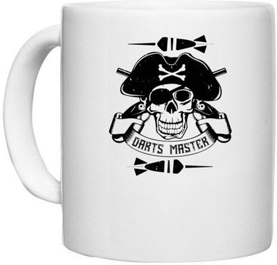 UDNAG White Ceramic Coffee / Tea 'Dart | Darts Master' Perfect for Gifting [330ml] Ceramic Coffee Mug(330 ml)