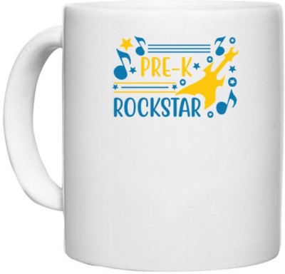 UDNAG White Ceramic Coffee / Tea 'Student teacher | Pre-k rockstar' Perfect for Gifting [330ml] Ceramic Coffee Mug(330 ml)