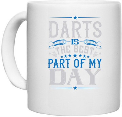UDNAG White Ceramic Coffee / Tea 'Dart | darts is the best part of my day' Perfect for Gifting [330ml] Ceramic Coffee Mug(330 ml)