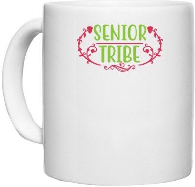 UDNAG White Ceramic Coffee / Tea 'Student teacher | Senior tribe' Perfect for Gifting [330ml] Ceramic Coffee Mug(330 ml)