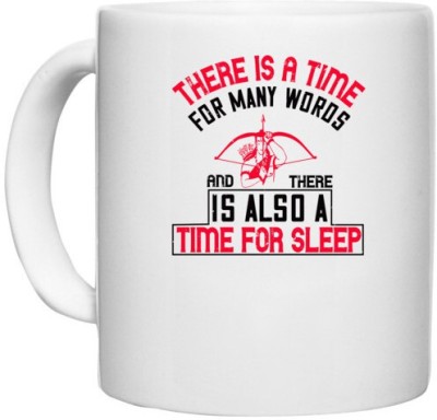UDNAG White Ceramic Coffee / Tea 'Sleeping | There is a time for many words, and there is also a time for sleep' Perfect for Gifting [330ml] Ceramic Coffee Mug(330 ml)