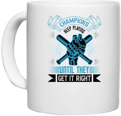 UDNAG White Ceramic Coffee / Tea 'Team Coach | Champions keep playing until they get it right' Perfect for Gifting [330ml] Ceramic Coffee Mug(330 ml)