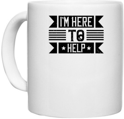 UDNAG White Ceramic Coffee / Tea 'Volunteers | I'm Here to Help' Perfect for Gifting [330ml] Ceramic Coffee Mug(330 ml)