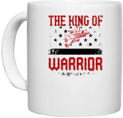 UDNAG White Ceramic Coffee / Tea 'Airforce | The king of warrior' Perfect for Gifting [330ml] Ceramic Coffee Mug(330 ml)