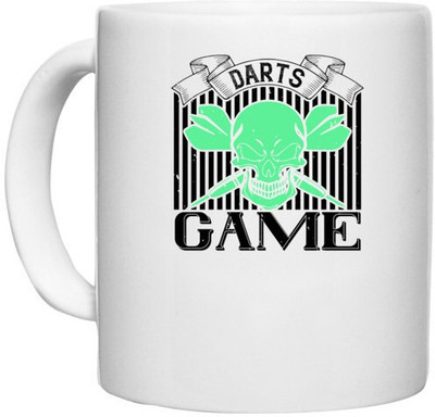 UDNAG White Ceramic Coffee / Tea 'Dart | darts game' Perfect for Gifting [330ml] Ceramic Coffee Mug(330 ml)
