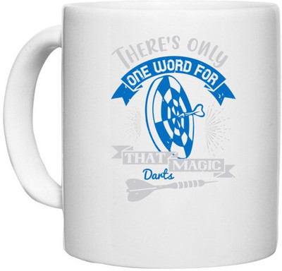 UDNAG White Ceramic Coffee / Tea 'Dart | There's only one word for that magic darts' Perfect for Gifting [330ml] Ceramic Coffee Mug(330 ml)