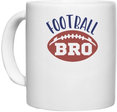 UDNAG White Ceramic Coffee / Tea 'Football | Football bro' Perfect for Gifting [330ml] Ceramic Coffee Mug(330 ml)