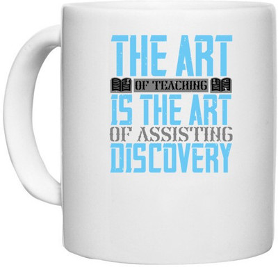UDNAG White Ceramic Coffee / Tea 'Team Coach | The art of teaching is the art of assisting discovery' Perfect for Gifting [330ml] Ceramic Coffee Mug(330 ml)