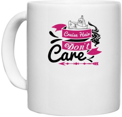 UDNAG White Ceramic Coffee / Tea 'Girls trip | cruise hair don't care' Perfect for Gifting [330ml] Ceramic Coffee Mug(330 ml)