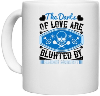UDNAG White Ceramic Coffee / Tea 'Dart | The darts love are blunted by maiden modesty' Perfect for Gifting [330ml] Ceramic Coffee Mug(330 ml)