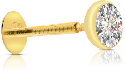 RUBBIE Cubic Zirconia Gold-plated Plated Metal Nose Stud